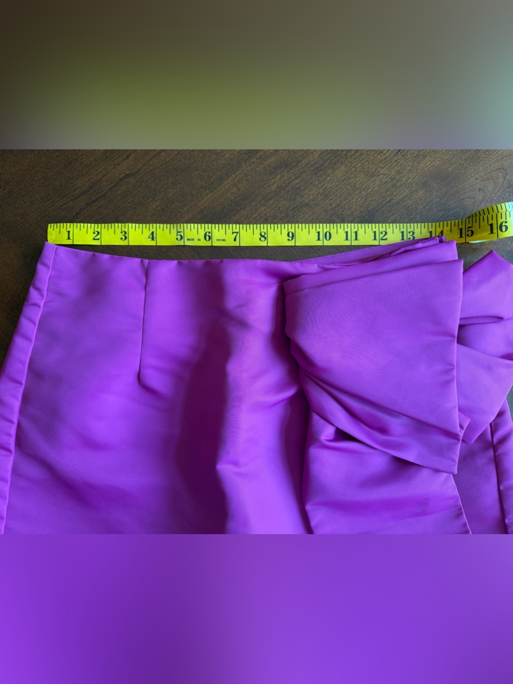 Avec Les Filles Anthropologie Asymmetrical Skort Satin Bow Size 8 Magenta NEW - Picture 6 of 7